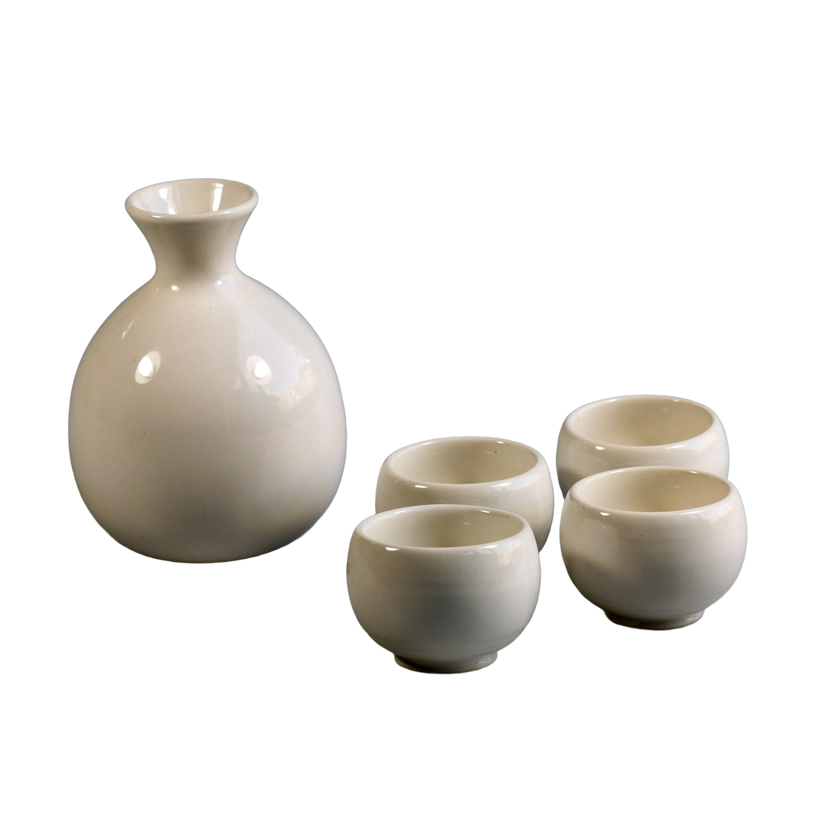 Vrijstaande productfoto: Sake set wit