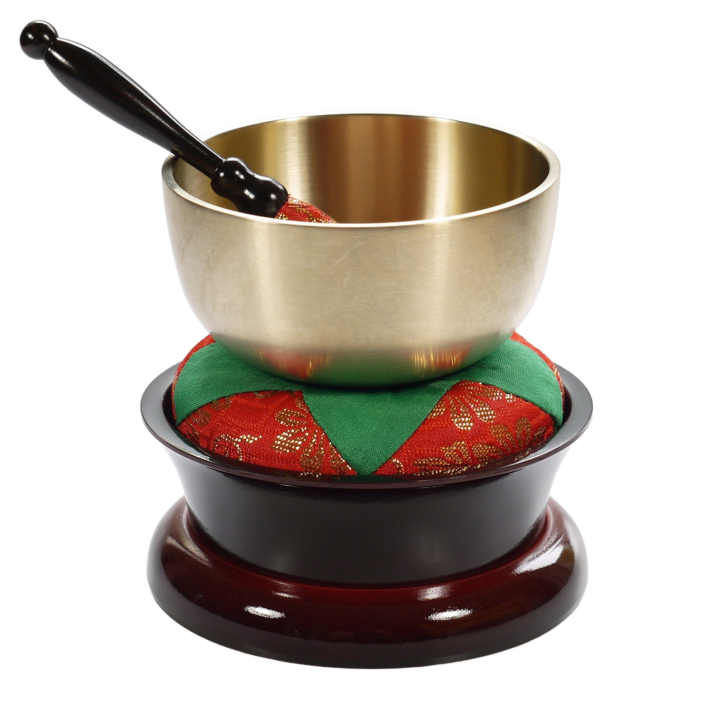 Vrijstaande productfoto: Klankschaal set met standaard 9 cm Japan