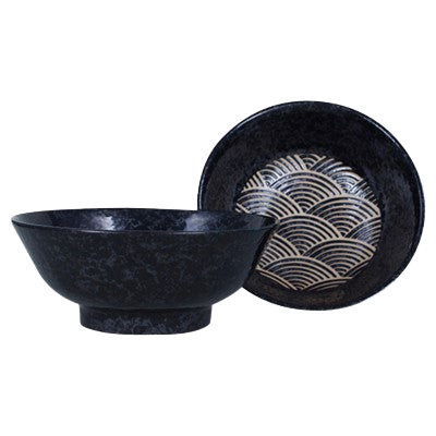 Vrijstaande productfoto: Ramen Bowl Seikaiha Kuro