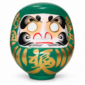 Daruma 15 cm groen — Japanse Daruma-wenspop van 15 cm