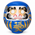 Daruma 15 cm blauw — Japanse Daruma-wenspop van 15 cm