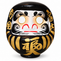 Daruma 15 cm zwart — Japanse Daruma-wenspop van 15 cm