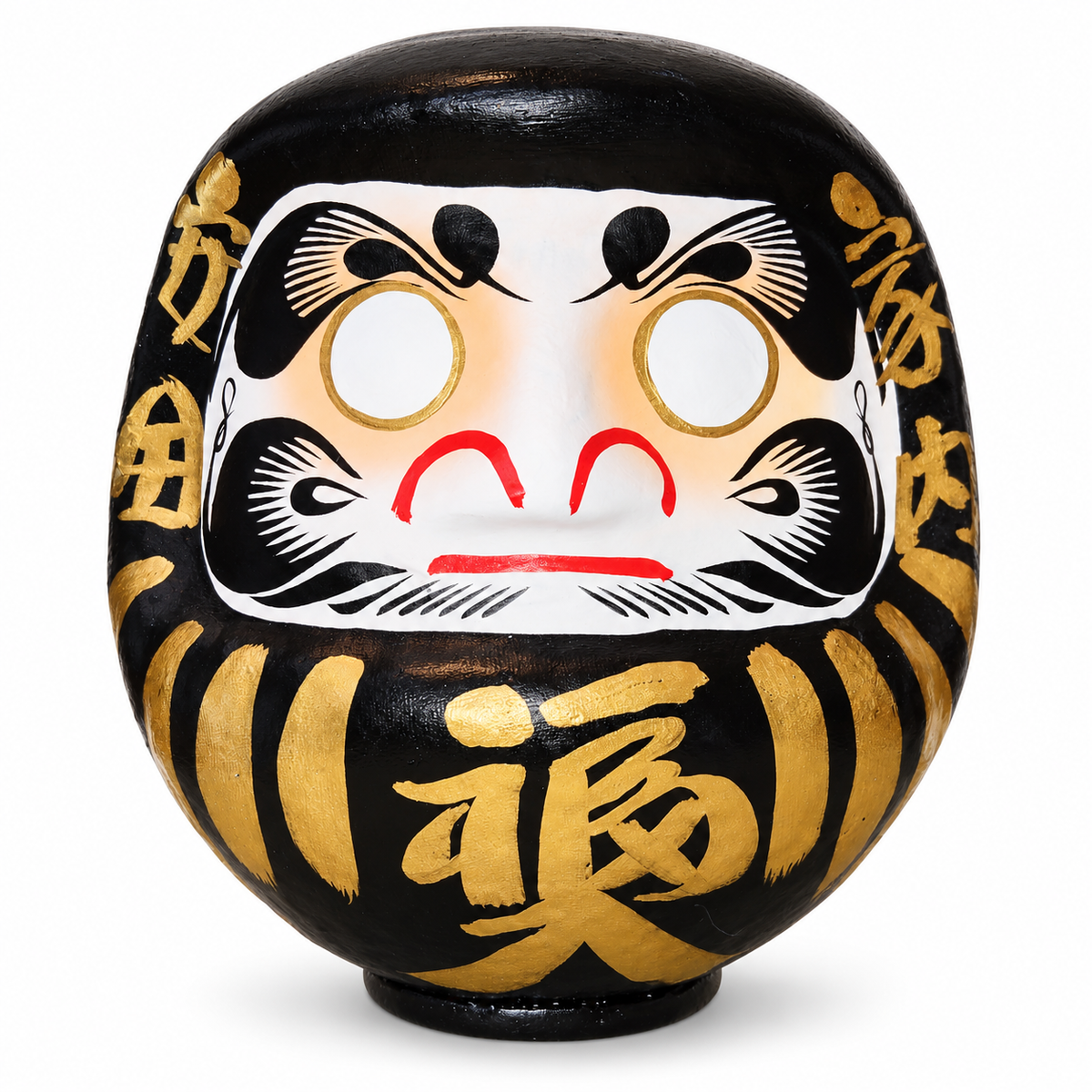 Daruma 15 cm zwart — Japanse Daruma-wenspop van 15 cm