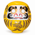 Daruma 15 cm geel — Japanse Daruma-wenspop van 15 cm