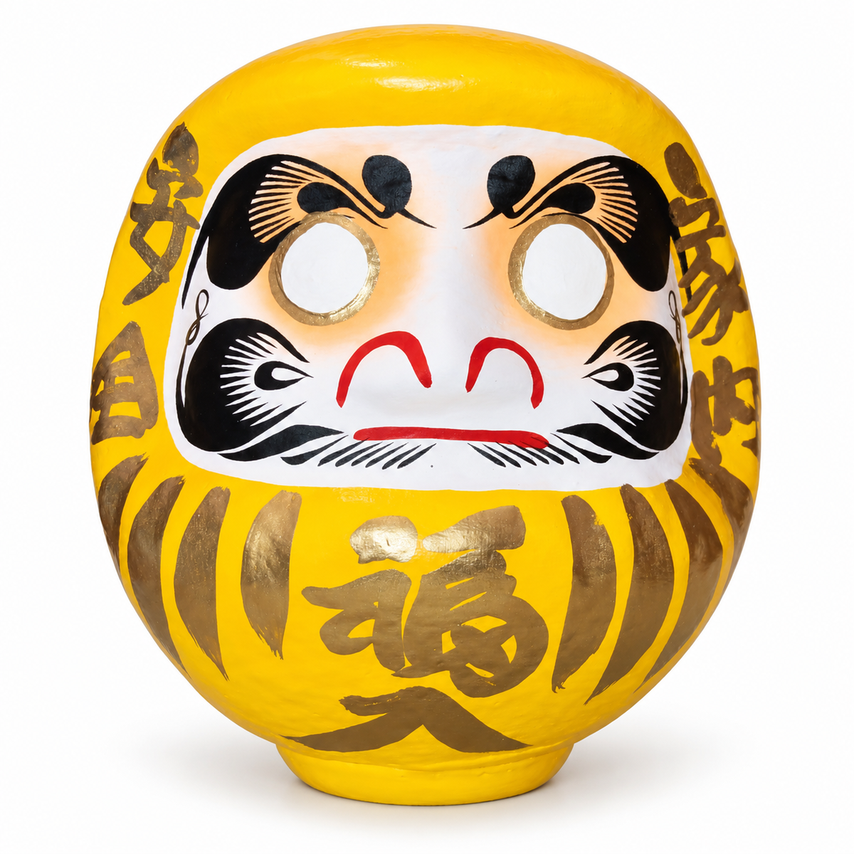 Daruma 15 cm geel — Japanse Daruma-wenspop van 15 cm