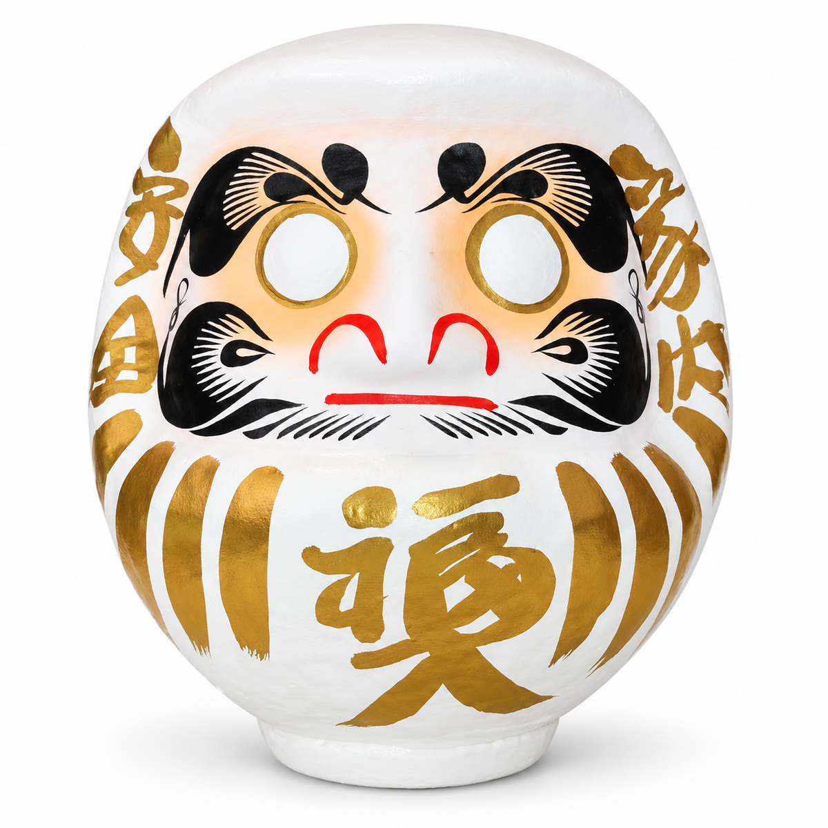 Daruma 15 cm wit — Japanse Daruma-wenspop van 15 cm