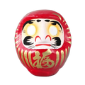 Vrijstaande rode Daruma-pop van 12 cm