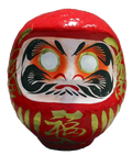 Vrijstaande rode Daruma-pop van 15 cm