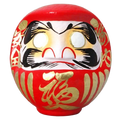 Vrijstaande rode Daruma-pop van 22 cm