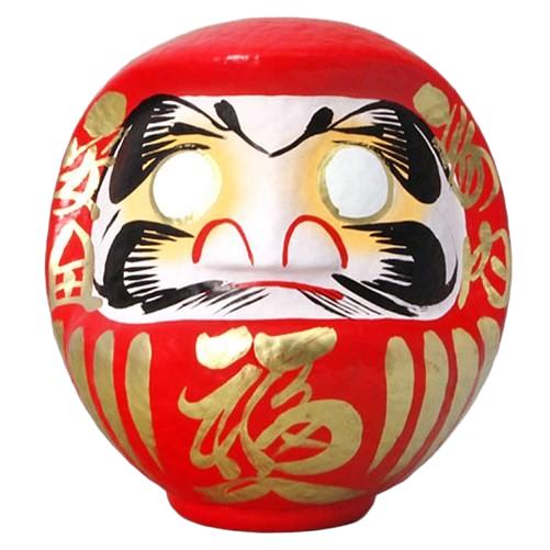 Vrijstaande rode Daruma-pop van 22 cm