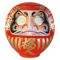 Vrijstaande rode Daruma-pop van 28 cm