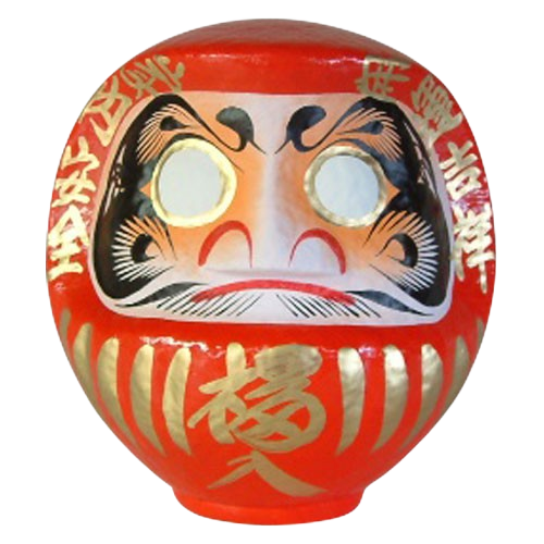 Vrijstaande rode Daruma-pop van 28 cm