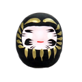 Vrijstaande zwarte Daruma-pop van 5 cm