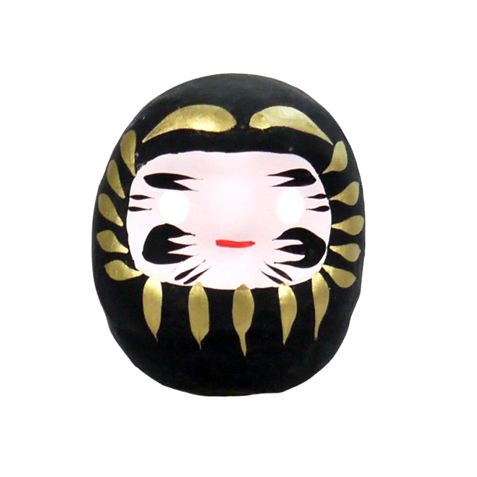 Vrijstaande zwarte Daruma-pop van 5 cm