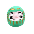 Vrijstaande groene Daruma-pop van 5 cm