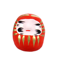 Vrijstaande rode Daruma-pop van 5 cm