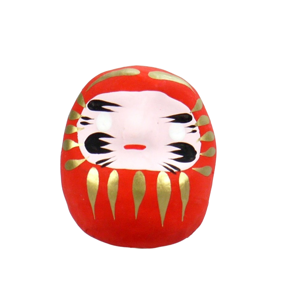 Vrijstaande rode Daruma-pop van 5 cm