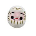 Vrijstaande witte Daruma-pop van 5 cm