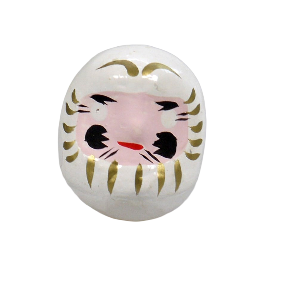 Vrijstaande witte Daruma-pop van 5 cm