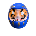 Vrijstaande blauwe Daruma-pop van 6 cm