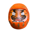 Vrijstaande oranje Daruma-pop van 6 cm
