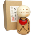 Kokeshi Jizo pop met doos, vrijstaand
