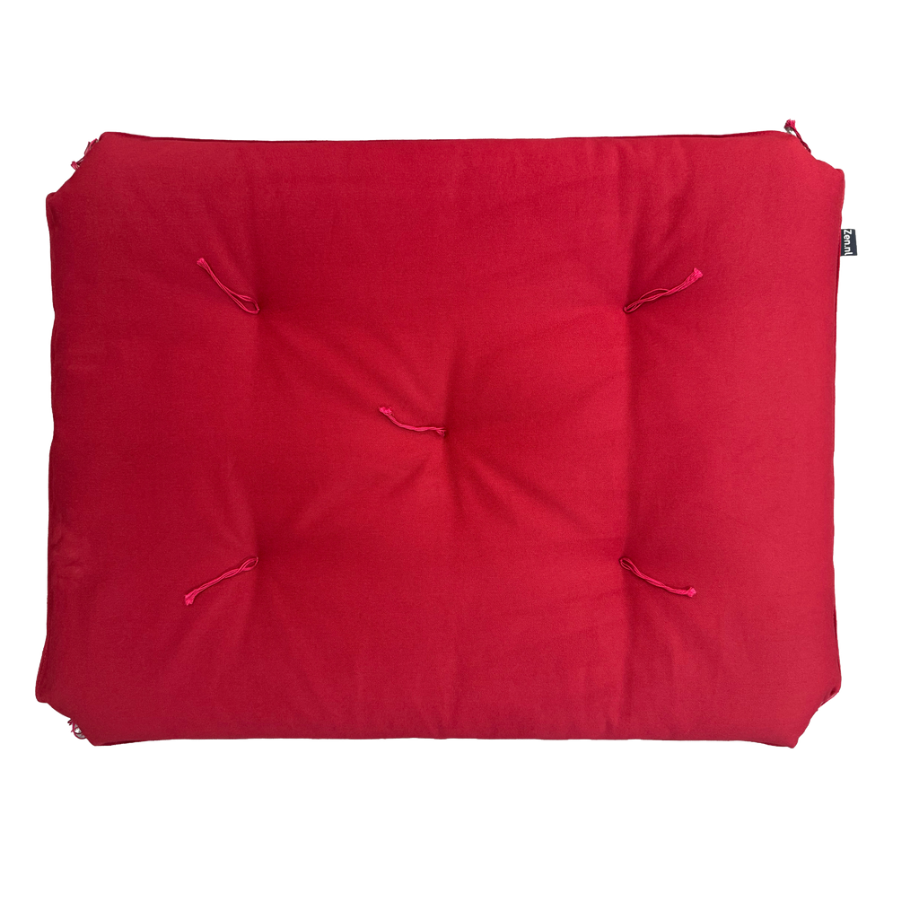 Meditatiemat NL kleur, rood bovenaanzicht, vrijstaand