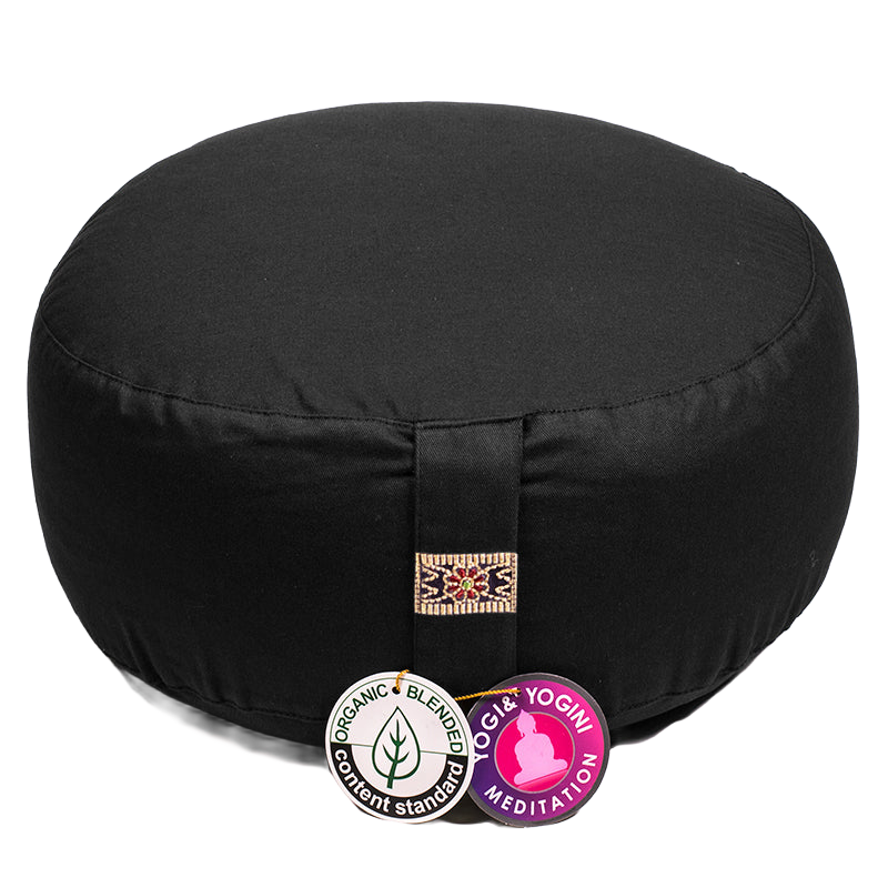 Meditatiekussen yogi yogini 33x17 cm zwart bio
