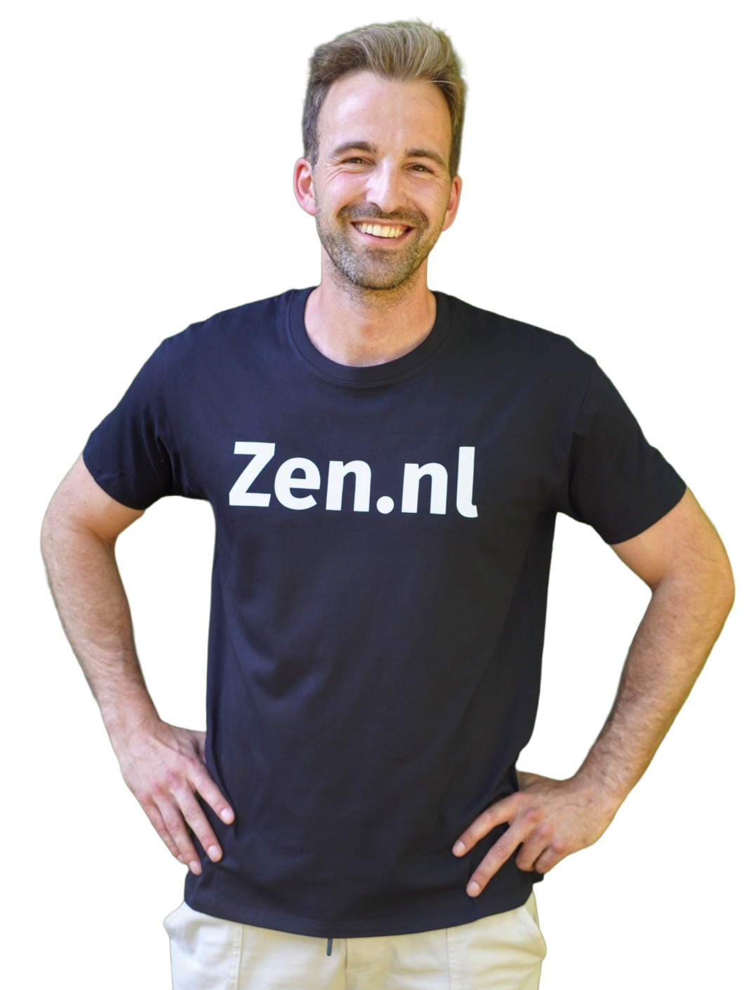 Zen.nl T-shirt gedragen, vrijstaande afbeelding