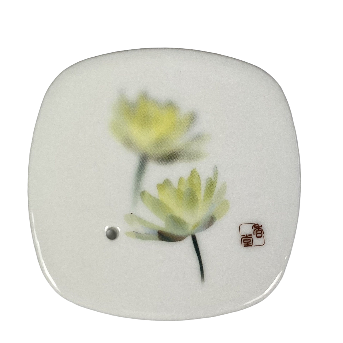 Wierookschaal Yume No Yume Witte Lotus, vrijstaand beeld met merkteken