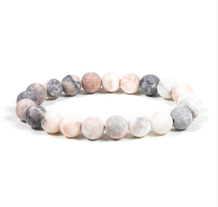 Mala armband - roze zebra jaspis