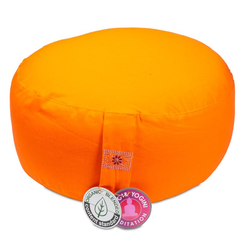 Meditatiekussen Yogi Yogini 33x17 cm oranje bio