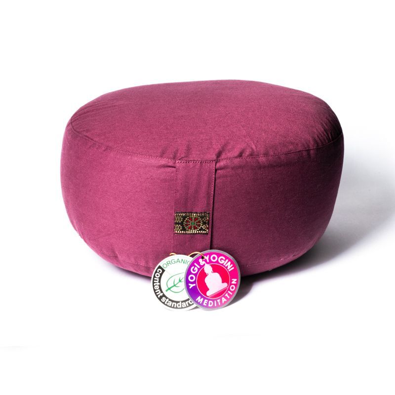 Meditatiekussen Yogi Yogini 33x17 cm licht aubergine bio