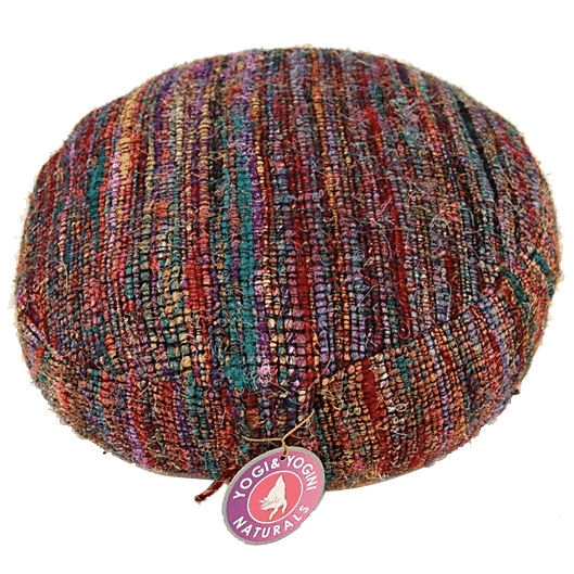 Meditatiekussen Yogi Yogini 33x17 cm veelkleurig vintage zijde
